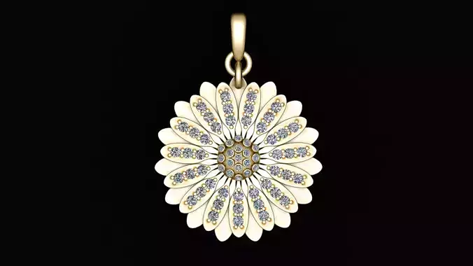 sunflower pendant 3d printable model