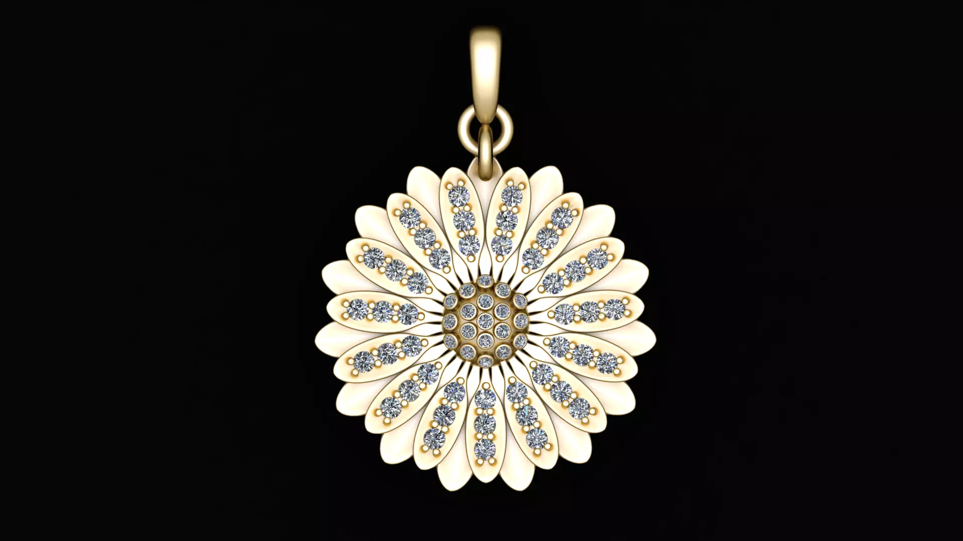 sunflower pendant 3d printable model 3D print model_0