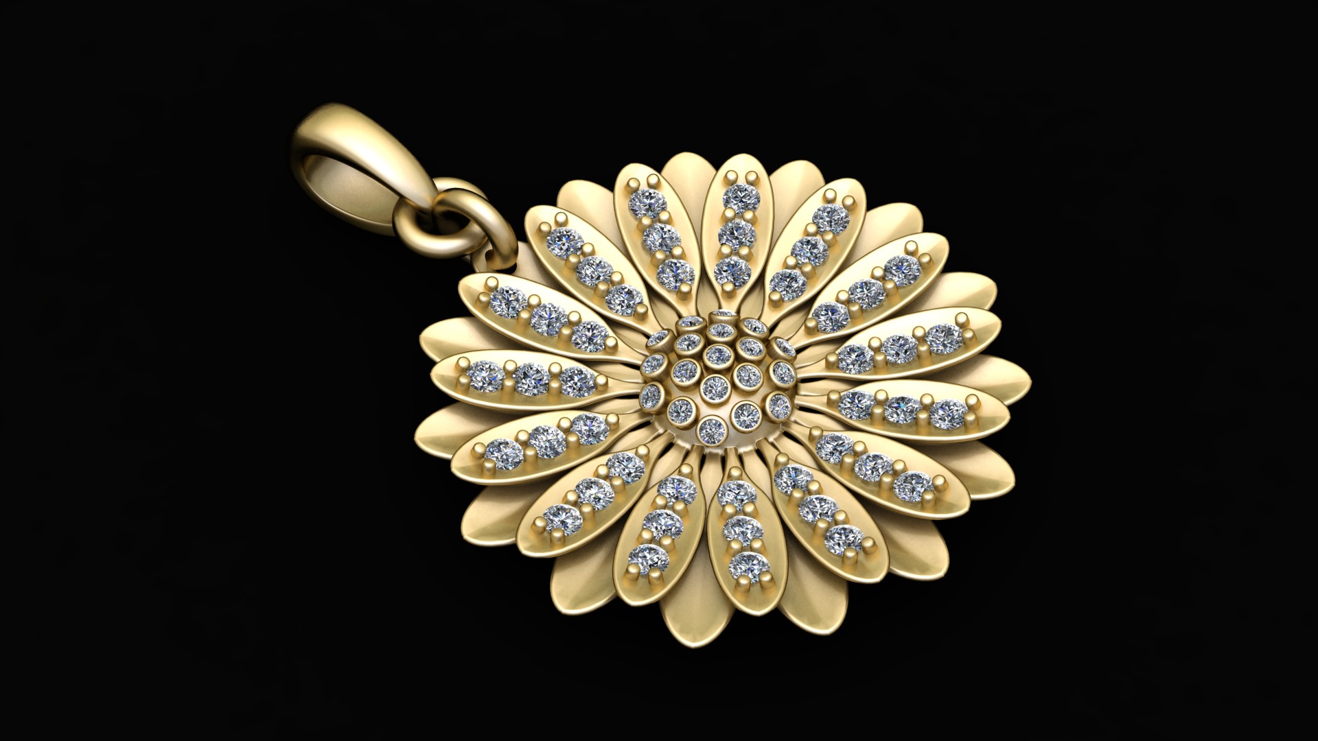 sunflower pendant 3d printable model 3D print model_1