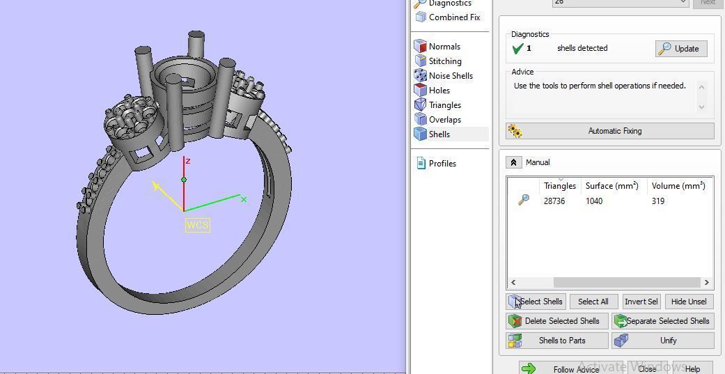 solitair ring for daimonds 3D print model_23