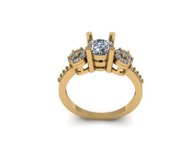 solitair ring for daimonds 3D print model_3