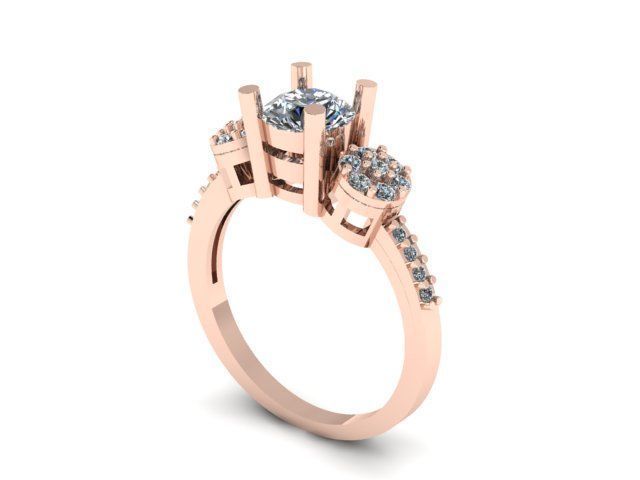 solitair ring for daimonds 3D print model_12