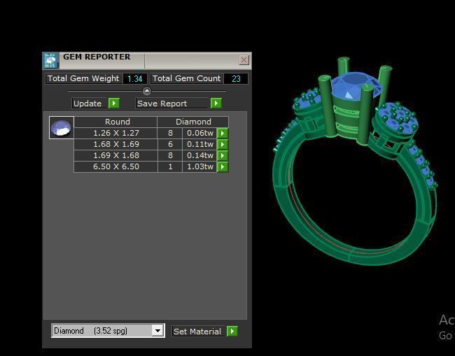 solitair ring for daimonds 3D print model_20