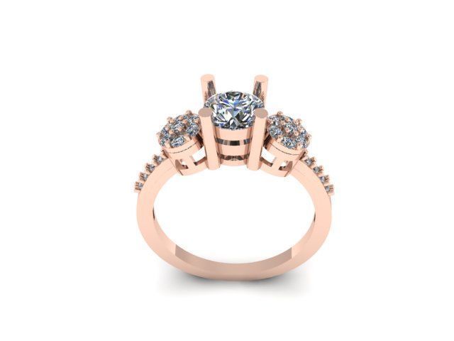 solitair ring for daimonds 3D print model_5