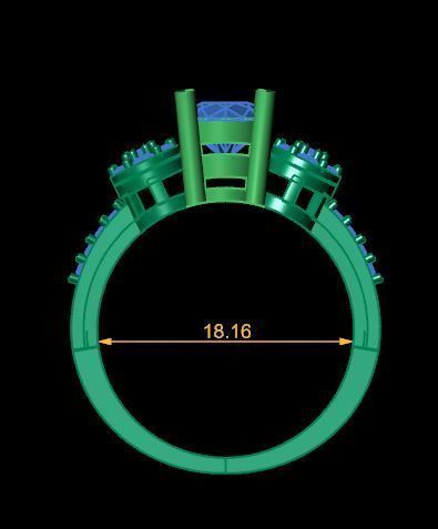 solitair ring for daimonds 3D print model_18