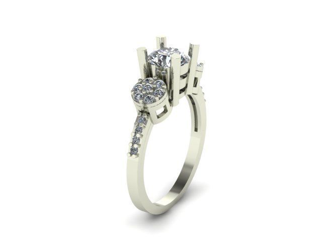 solitair ring for daimonds 3D print model_7