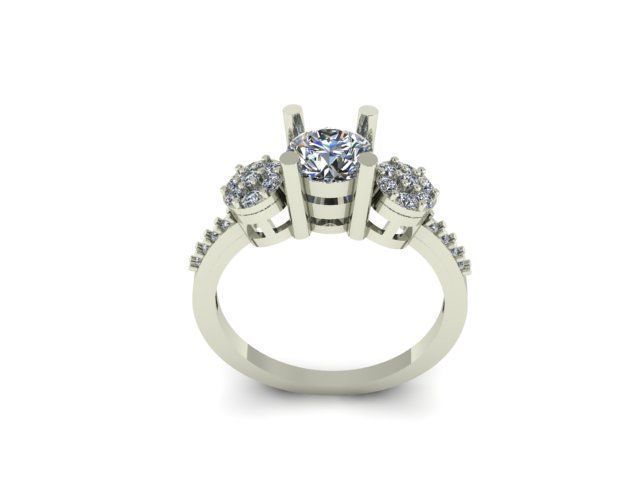 solitair ring for daimonds 3D print model_4