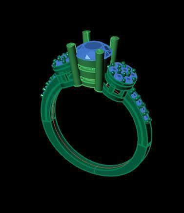 solitair ring for daimonds 3D print model_13