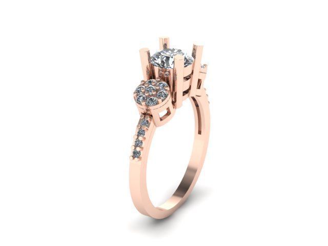 solitair ring for daimonds 3D print model_8