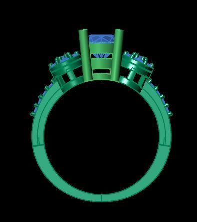 solitair ring for daimonds 3D print model_15