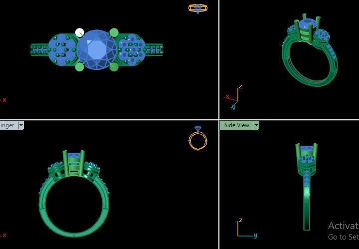 solitair ring for daimonds 3D print model_17