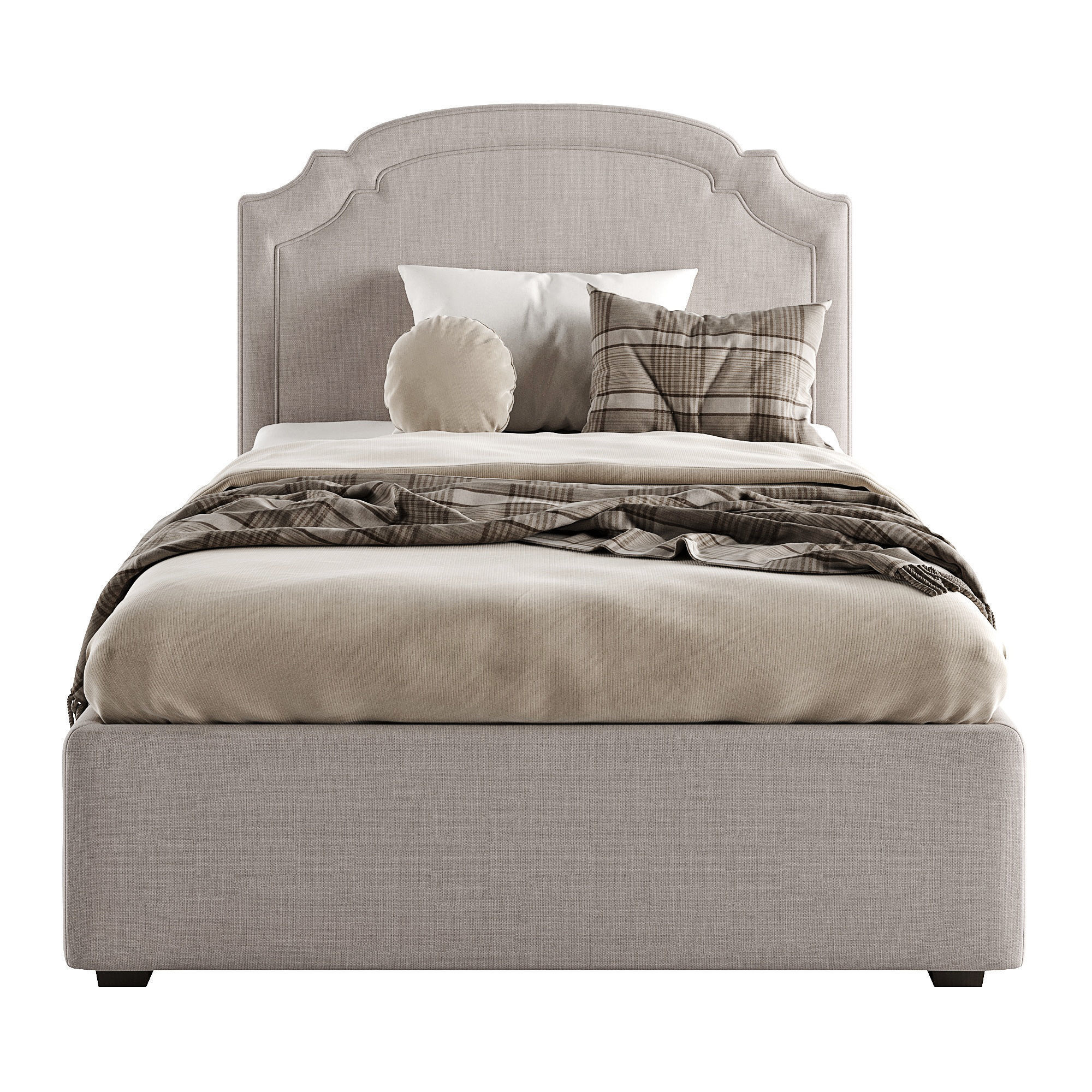 Emily bed with double edging 3D model_1