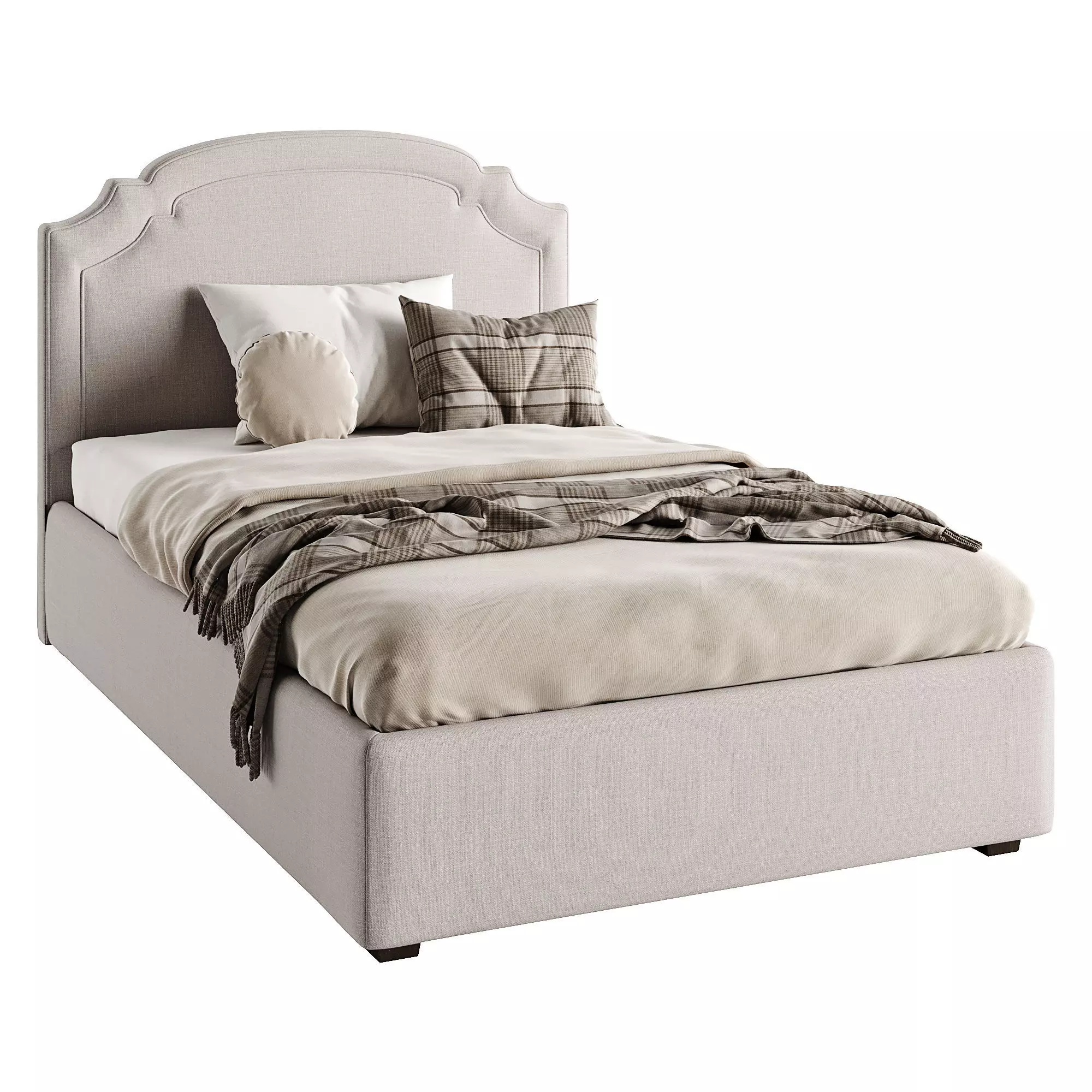 Emily bed with double edging 3D model_0