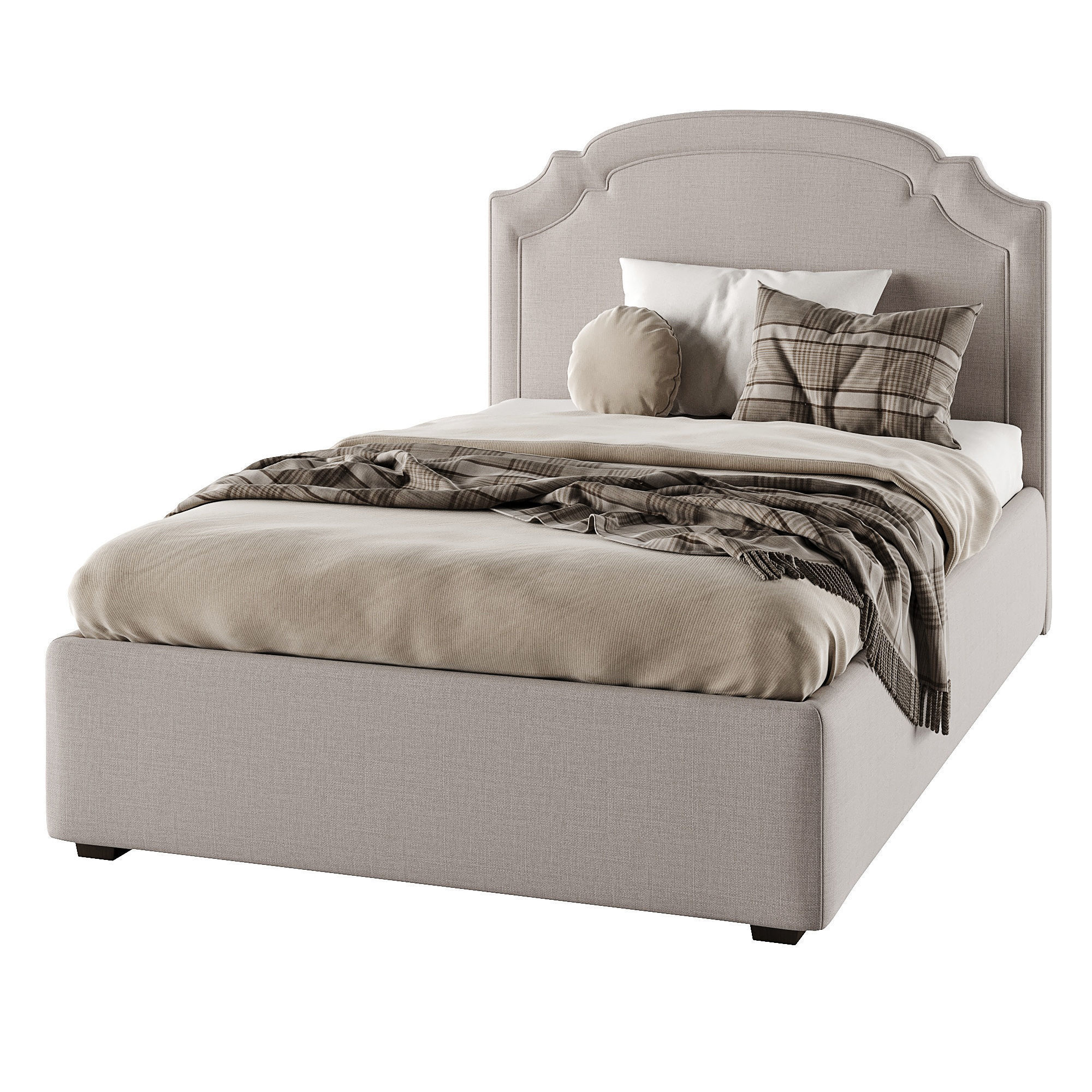 Emily bed with double edging 3D model_4