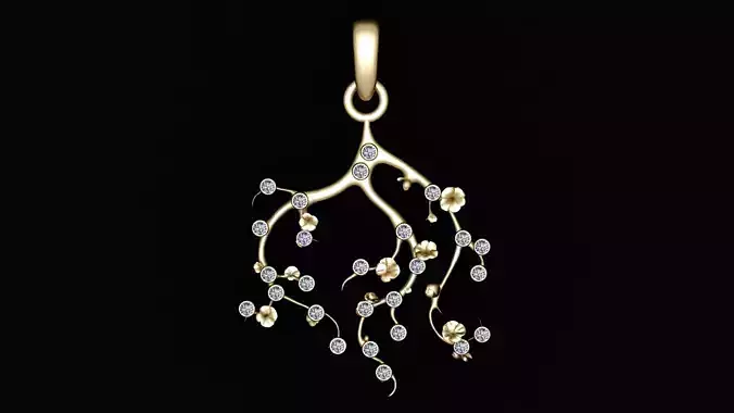 tree branch pendant 3d printable model