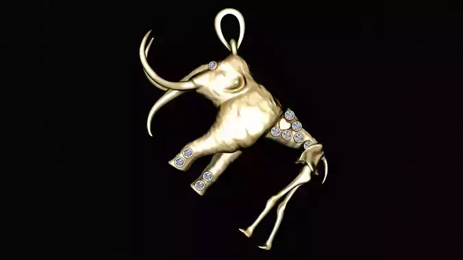 elephant skull pandent 3d printable model