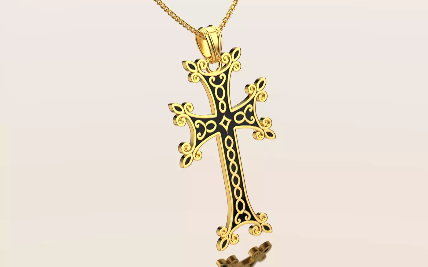 Armenian cross pendant 04 3D print model_0