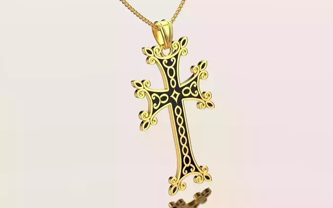 Armenian cross pendant 04 3D print model