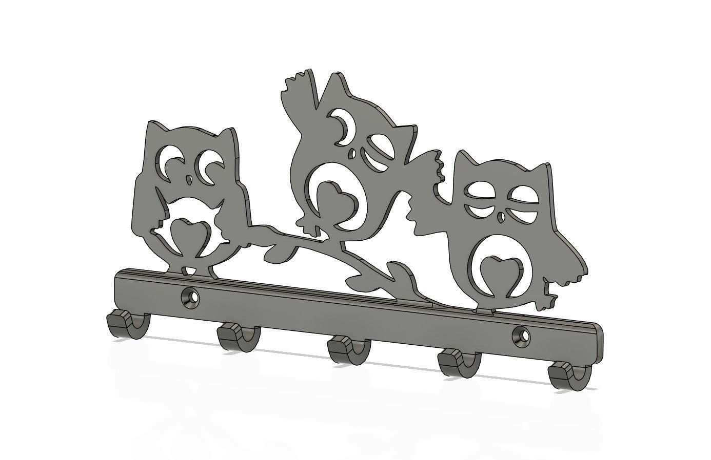 Keyholder Funny owls 3D print model_3