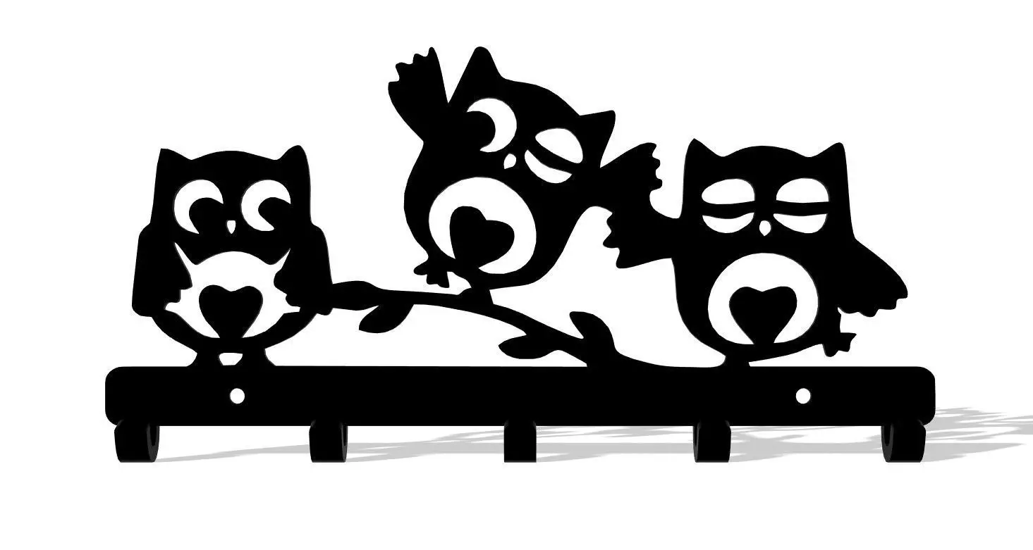 Keyholder Funny owls 3D print model_0