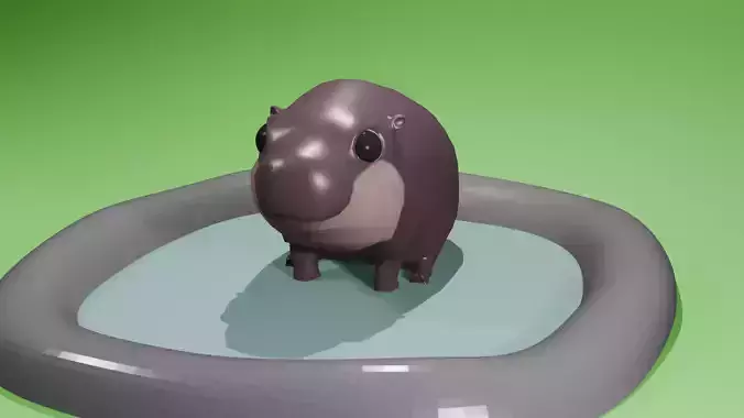baby pygmy hippo