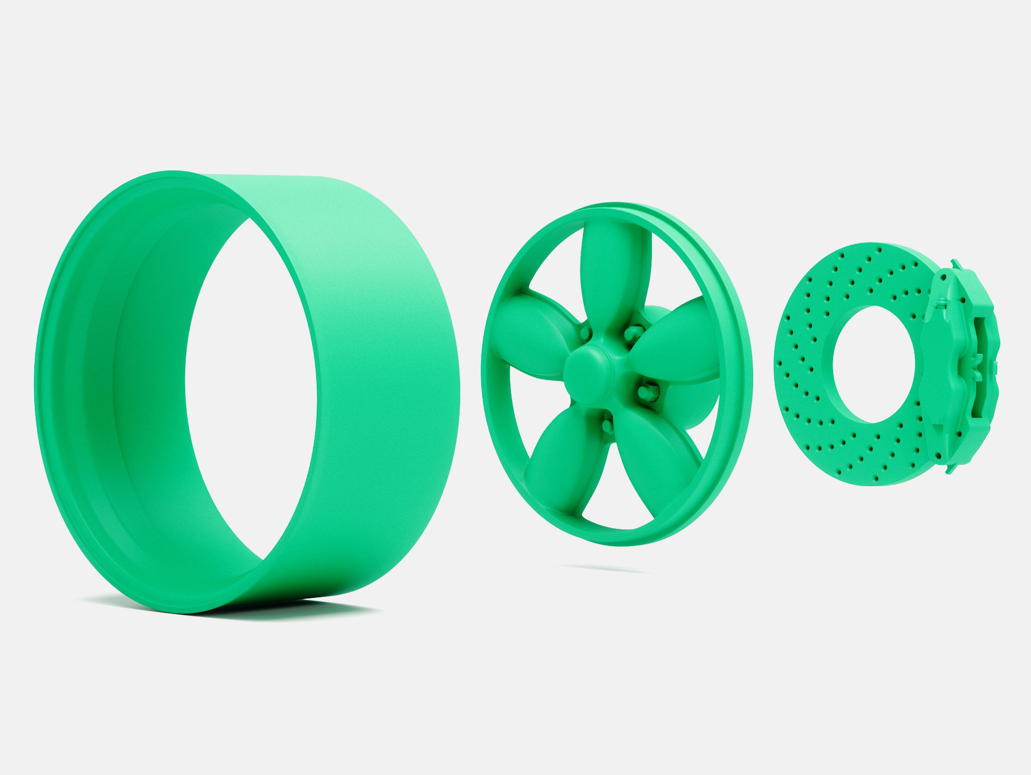 15x7 Daisy Wheel and Brake 3D print model_3
