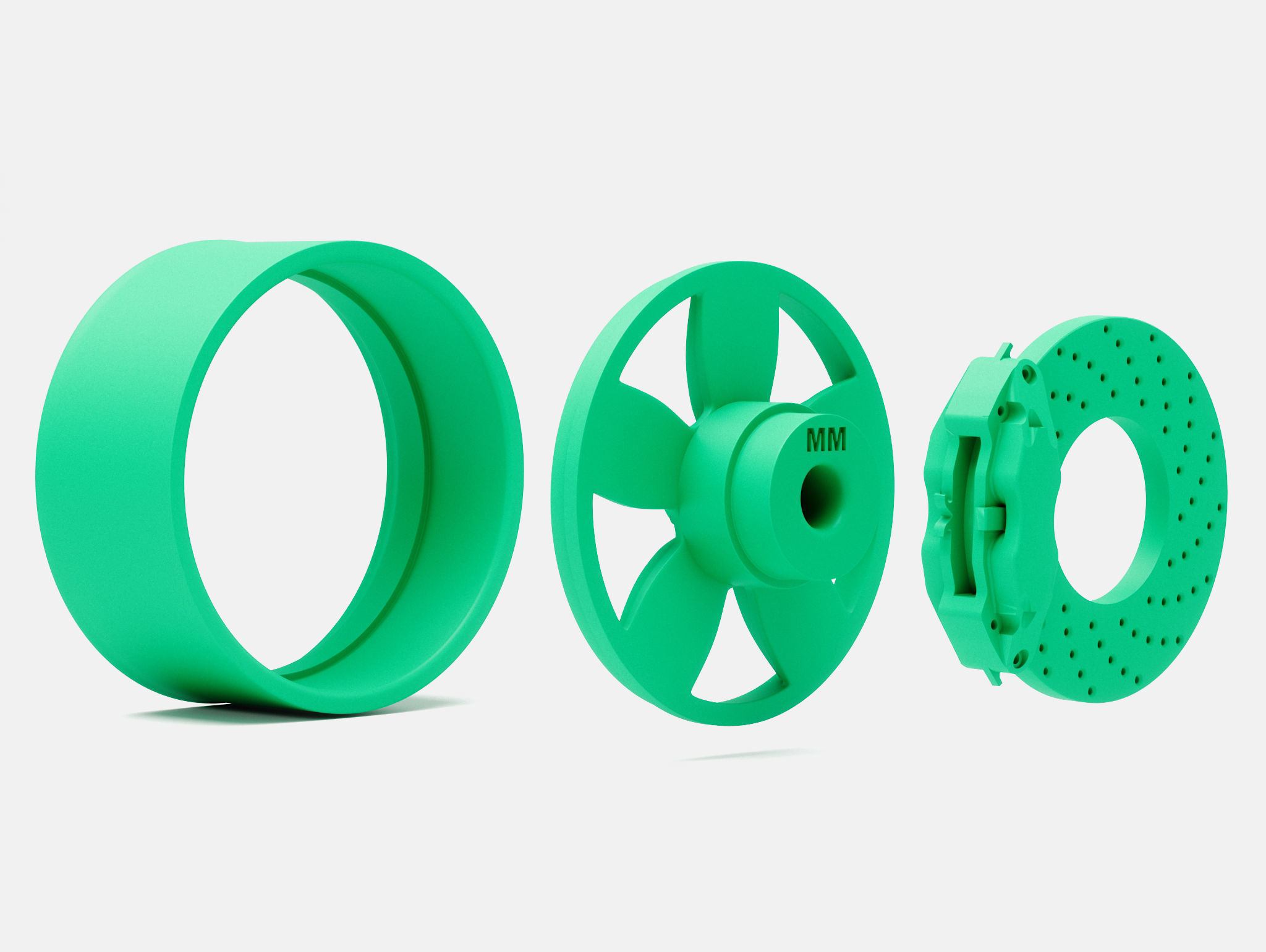 15x7 Daisy Wheel and Brake 3D print model_4