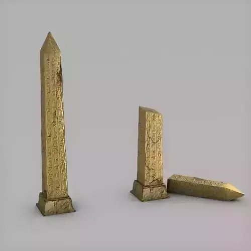 Obelisk broken obelisk Low-poly 3D model
