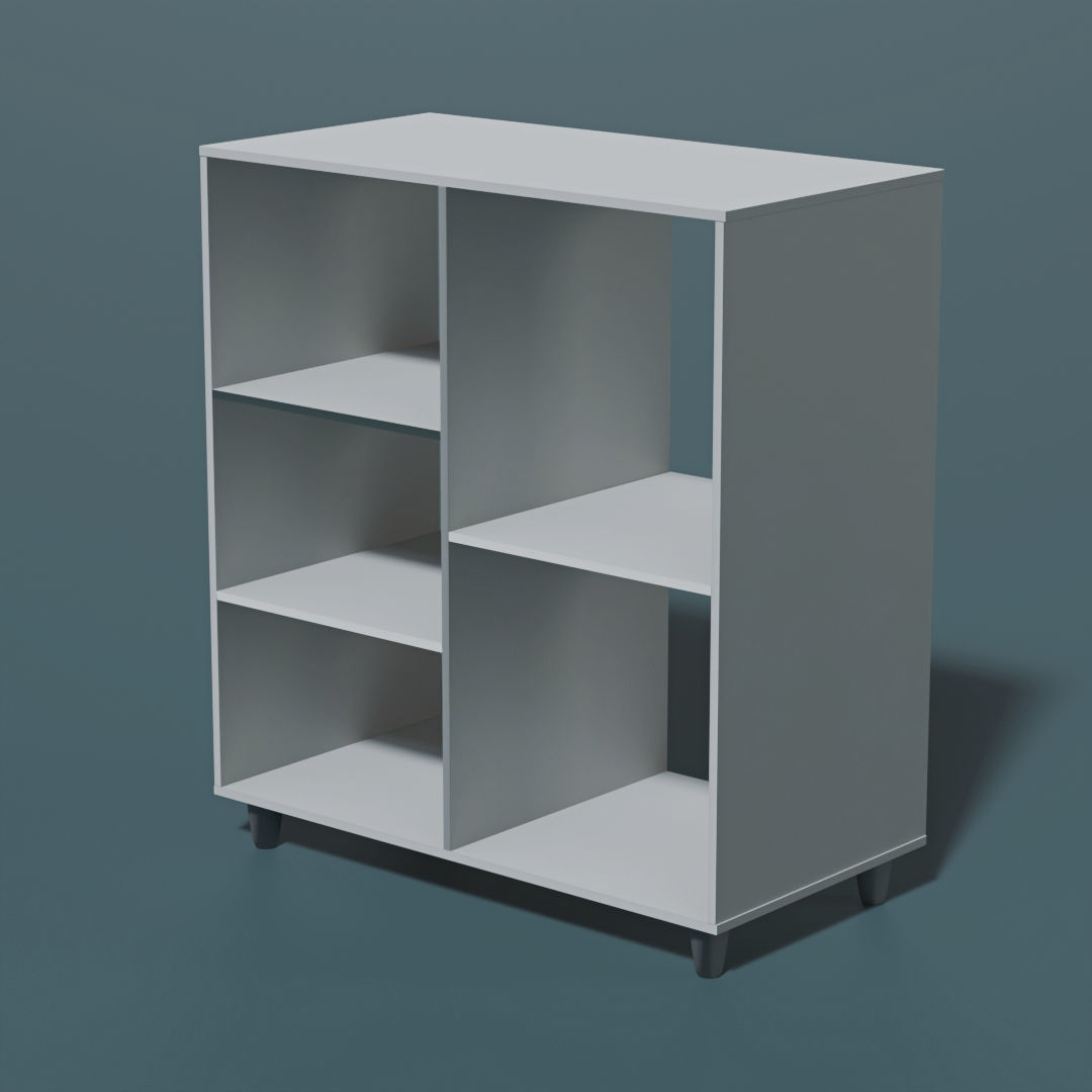 shelf five niches Low-poly 3D model_2