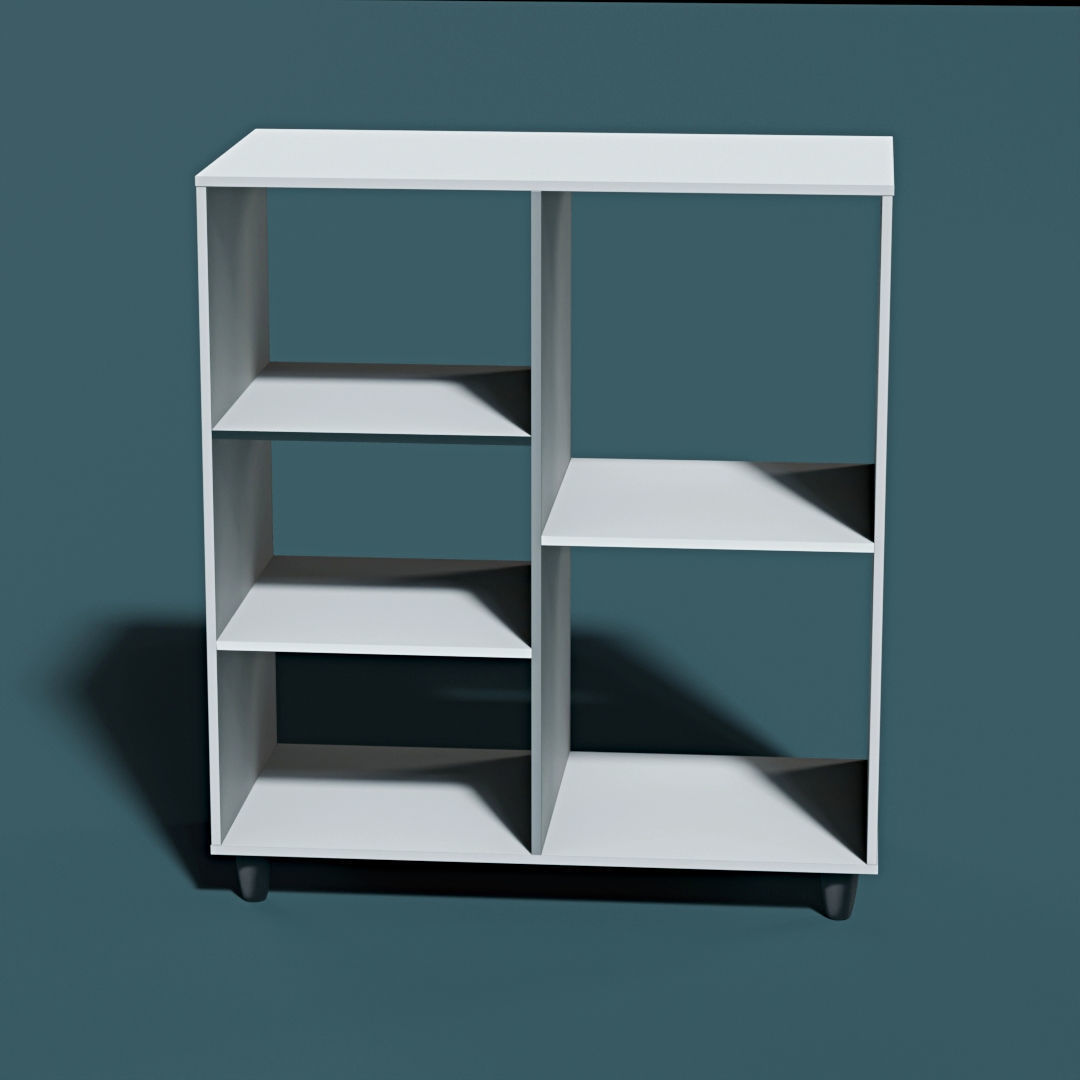 shelf five niches Low-poly 3D model_1