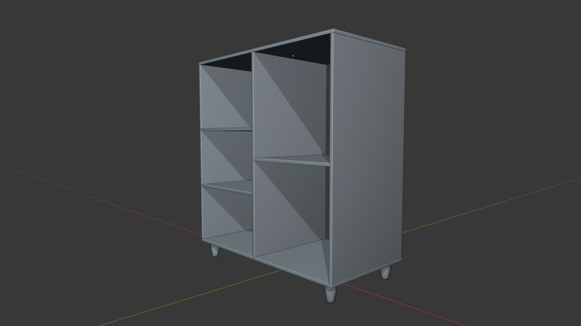 shelf five niches Low-poly 3D model_8