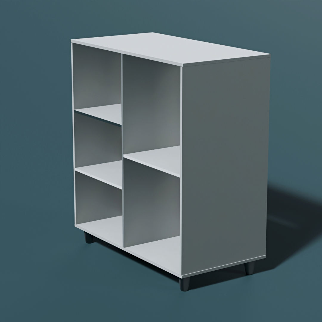 shelf five niches Low-poly 3D model_3