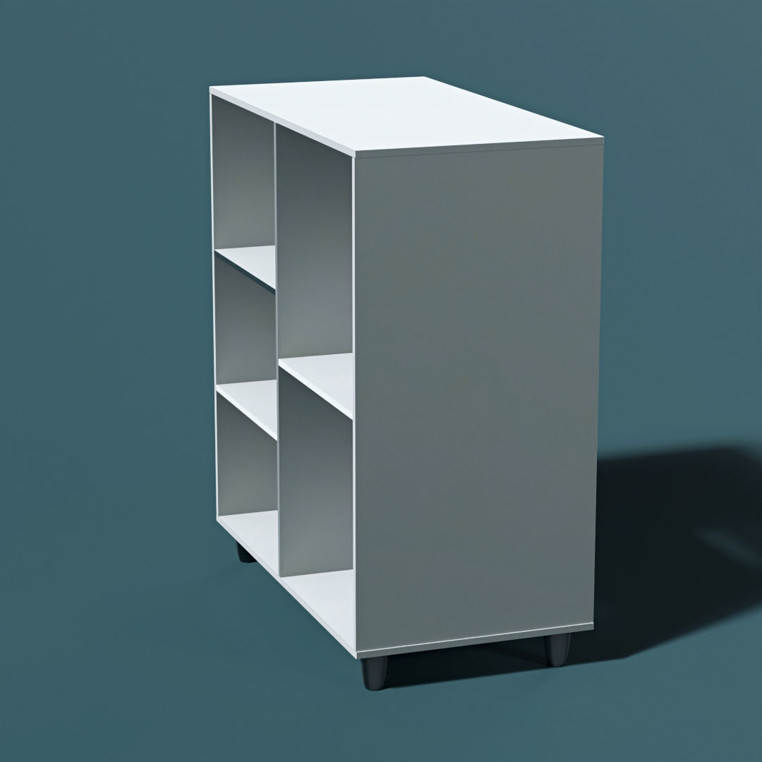 shelf five niches Low-poly 3D model_4