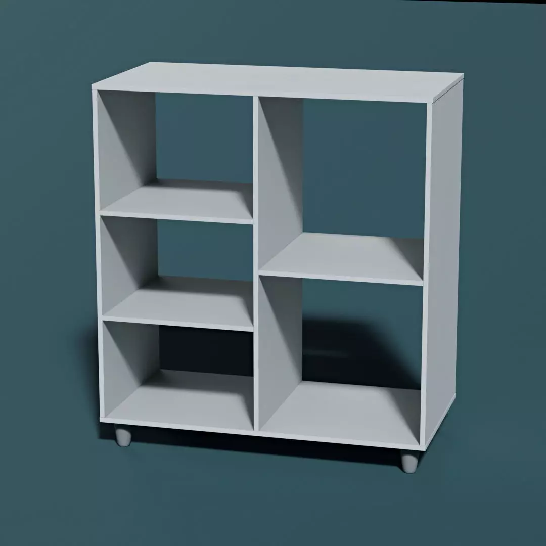 shelf five niches Low-poly 3D model_0