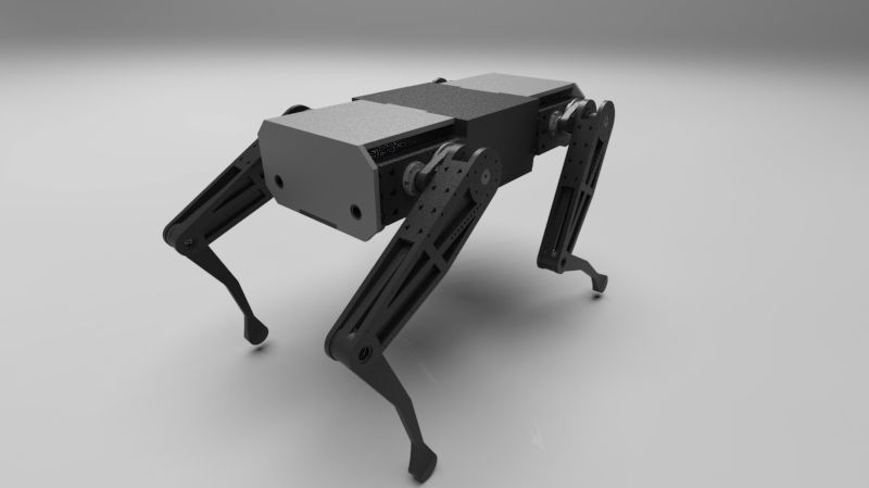 4-Legged Dog Robot with 12 Degrees of Freedom  Low-poly 3D model_3