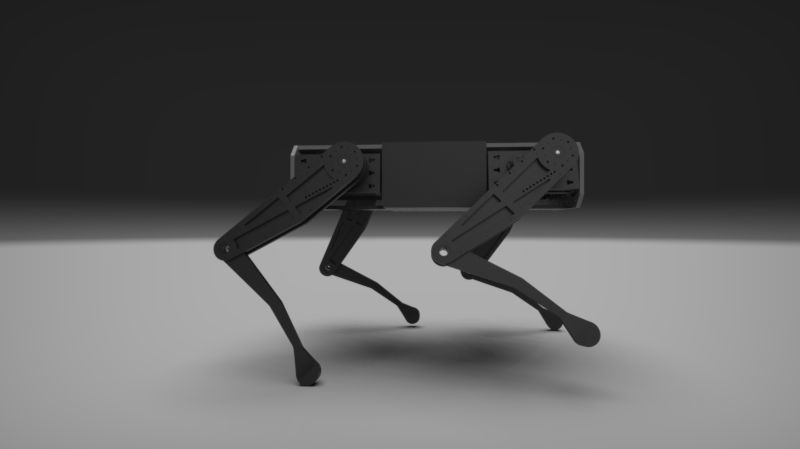 4-Legged Dog Robot with 12 Degrees of Freedom  Low-poly 3D model_2