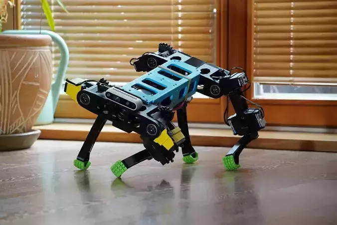 4-Legged Dog Robot with 12 Degrees of Freedom  Low-poly 3D model