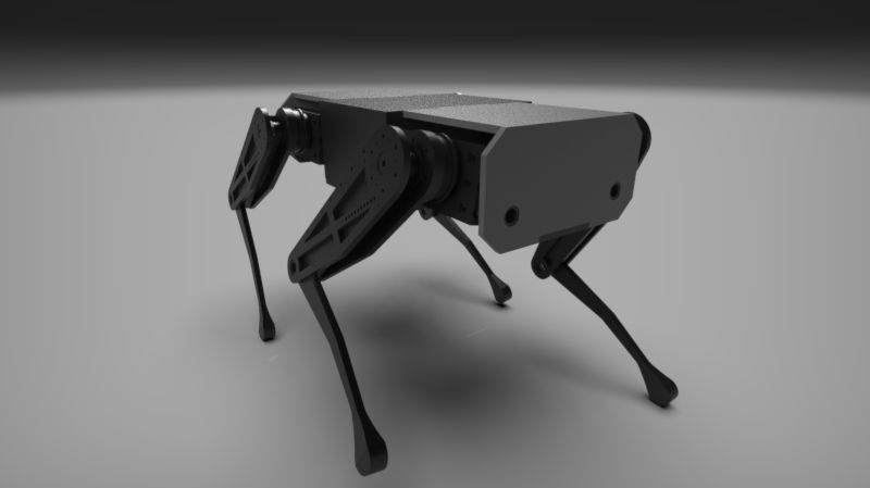 4-Legged Dog Robot with 12 Degrees of Freedom  Low-poly 3D model_1