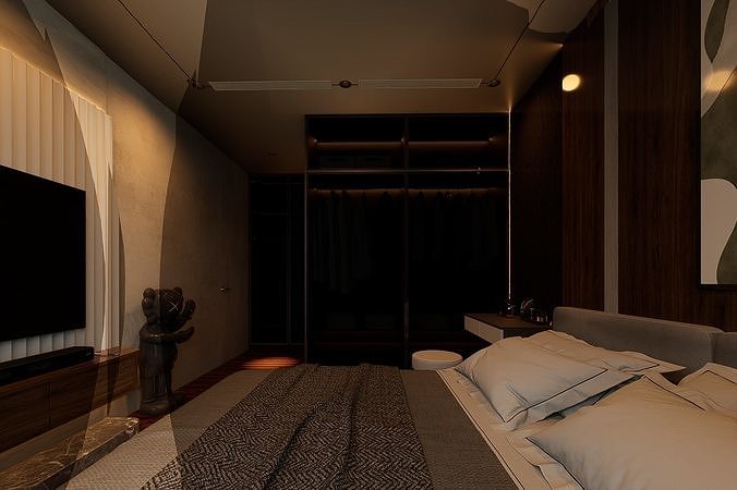 Bedroom interior scene  3D model 4