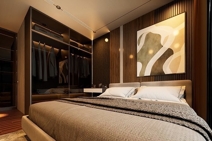 Bedroom interior scene  3D model 2