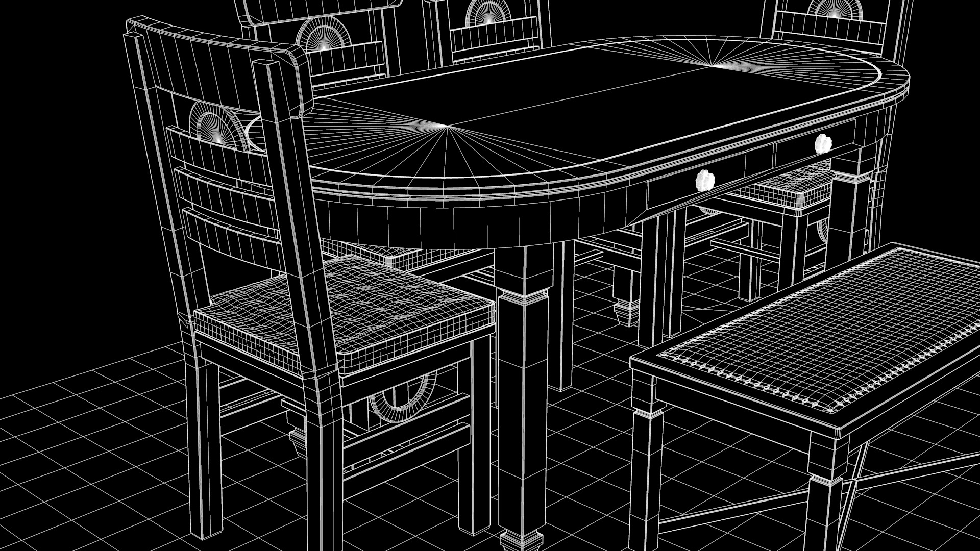 Rustic Dining Table Moon 3D model_14