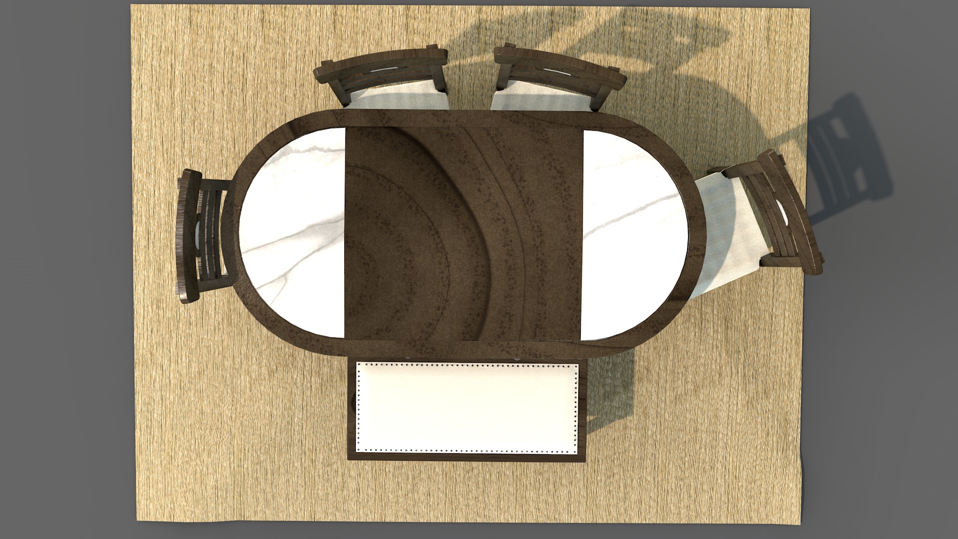 Rustic Dining Table Moon 3D model_8