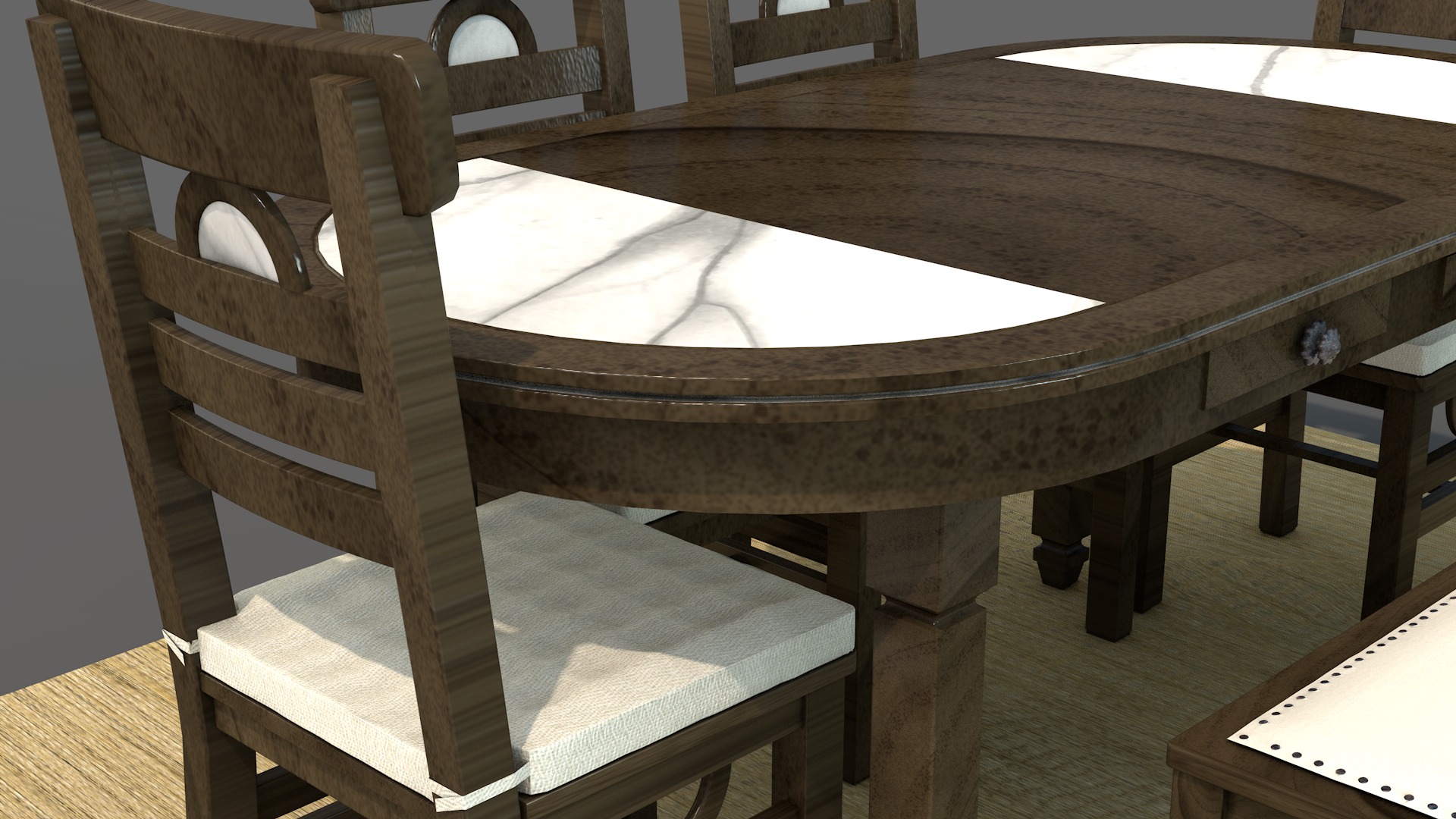 Rustic Dining Table Moon 3D model_13