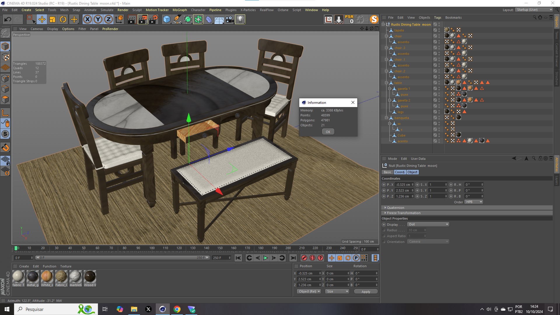 Rustic Dining Table Moon 3D model_10