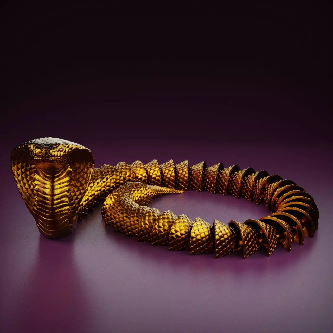 Articulated Flexi Cobra - print-in-place 3D print model_0