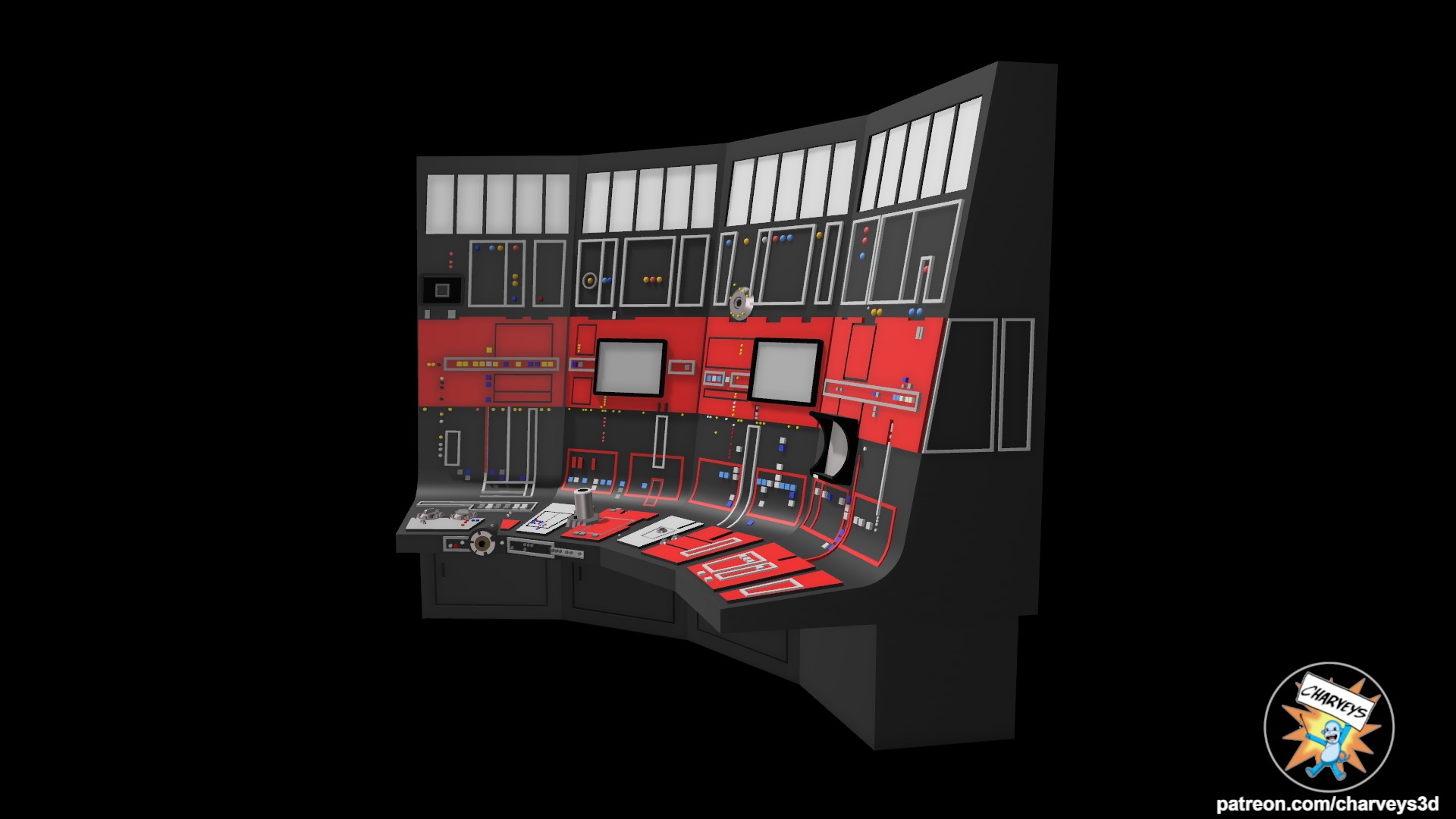 Star Wars Death Star Control Room Computer for action figures 3D print model_3