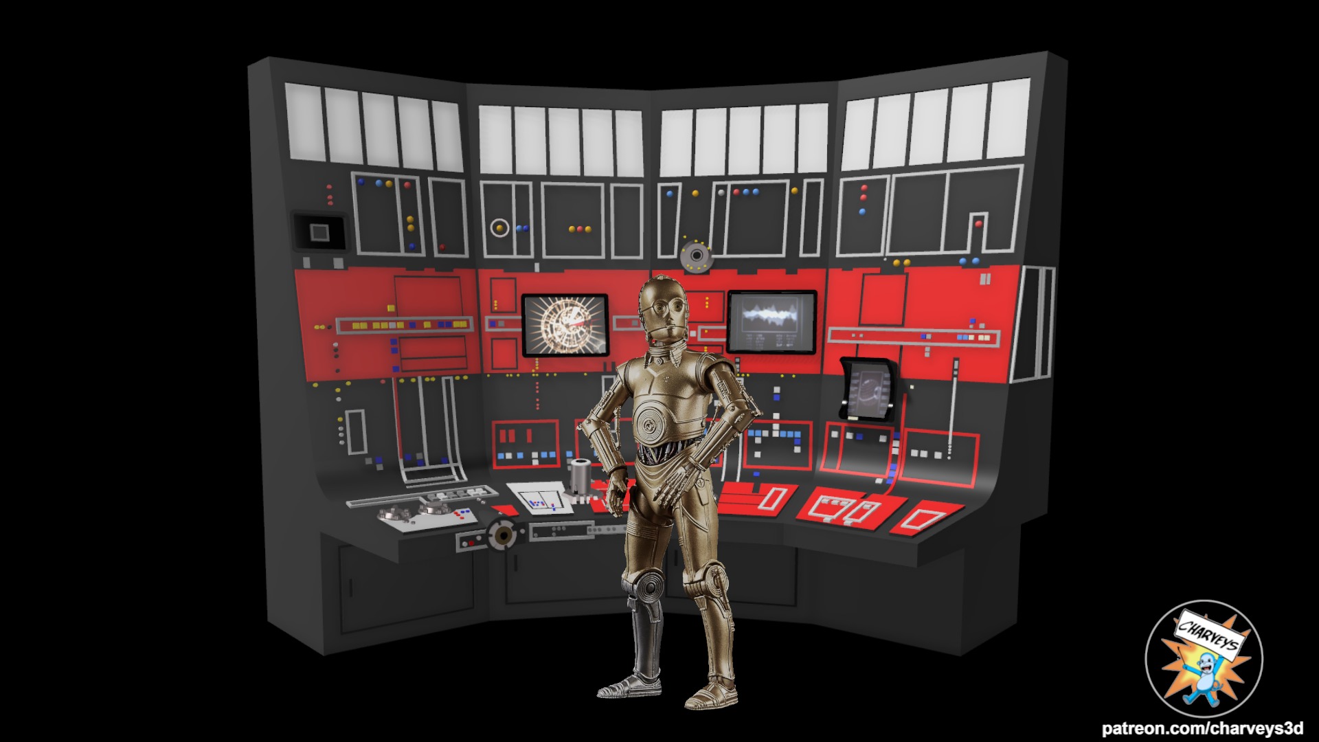 Star Wars Death Star Control Room Computer for action figures 3D print model_2