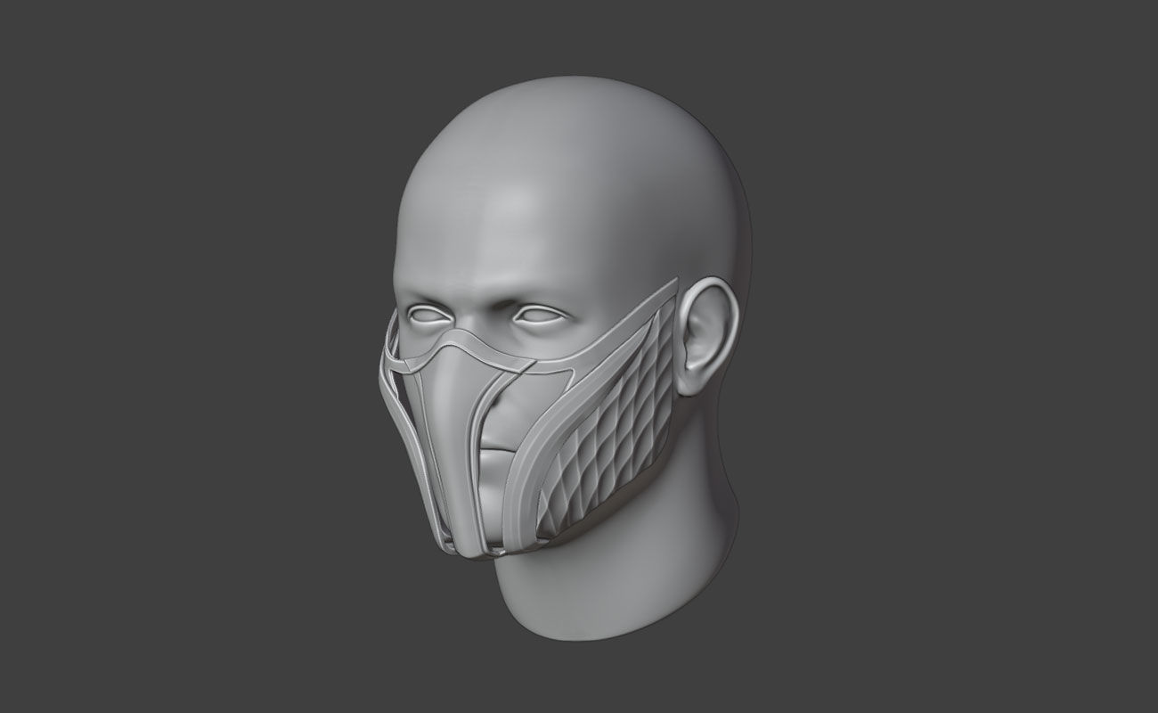 Smoke mask from MK1 - Faithful Lin Kuei 3D print model_4