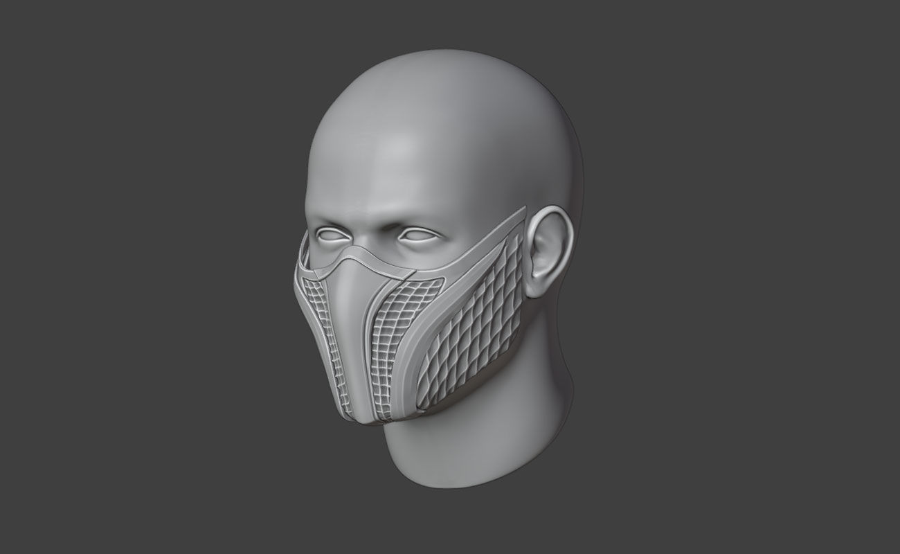 Smoke mask from MK1 - Faithful Lin Kuei 3D print model_2