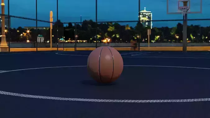 Realistic High-Poly Basketball